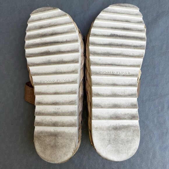 Donald Pliner Adjustable Larabee Sandals Shoes Sz 9 Leather Espadrille Slip On - Picture 8 of 9